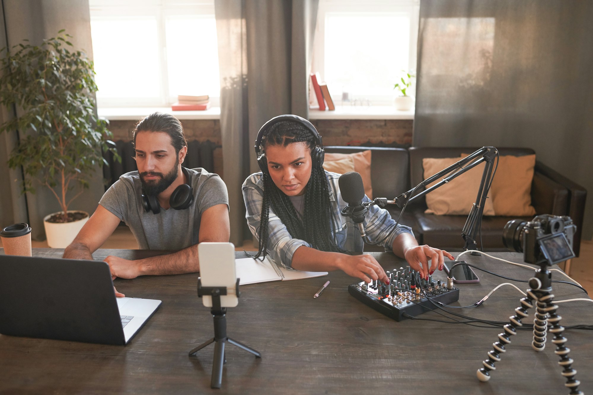 Influencers Preparing For Live Stream